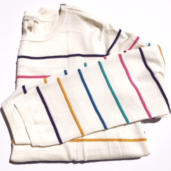 Talbots Sweaters - NWOT XL cream striped Talbots sweater